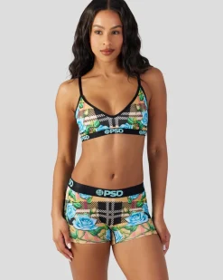 Women PSD V-Neck Bralette|Core Standard*Tartan Floral