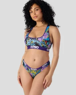Women PSD Thongs|Core Standard*Violet Paisley